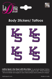 Kansas State KS University Royal Purple Wildcats Logo~Body, Face and Purse Sticker Tattoos