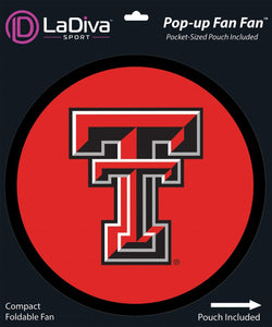 Texas Tech University -TTU Red Raiders~Pop-Up Fan Fan with Pouch